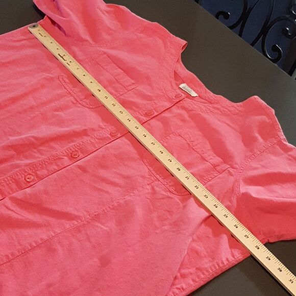 Only Necessities Pink Casual Button Down Short Sleeve Shirt - Picture 5 of 6